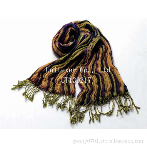 Elastic woven scarf